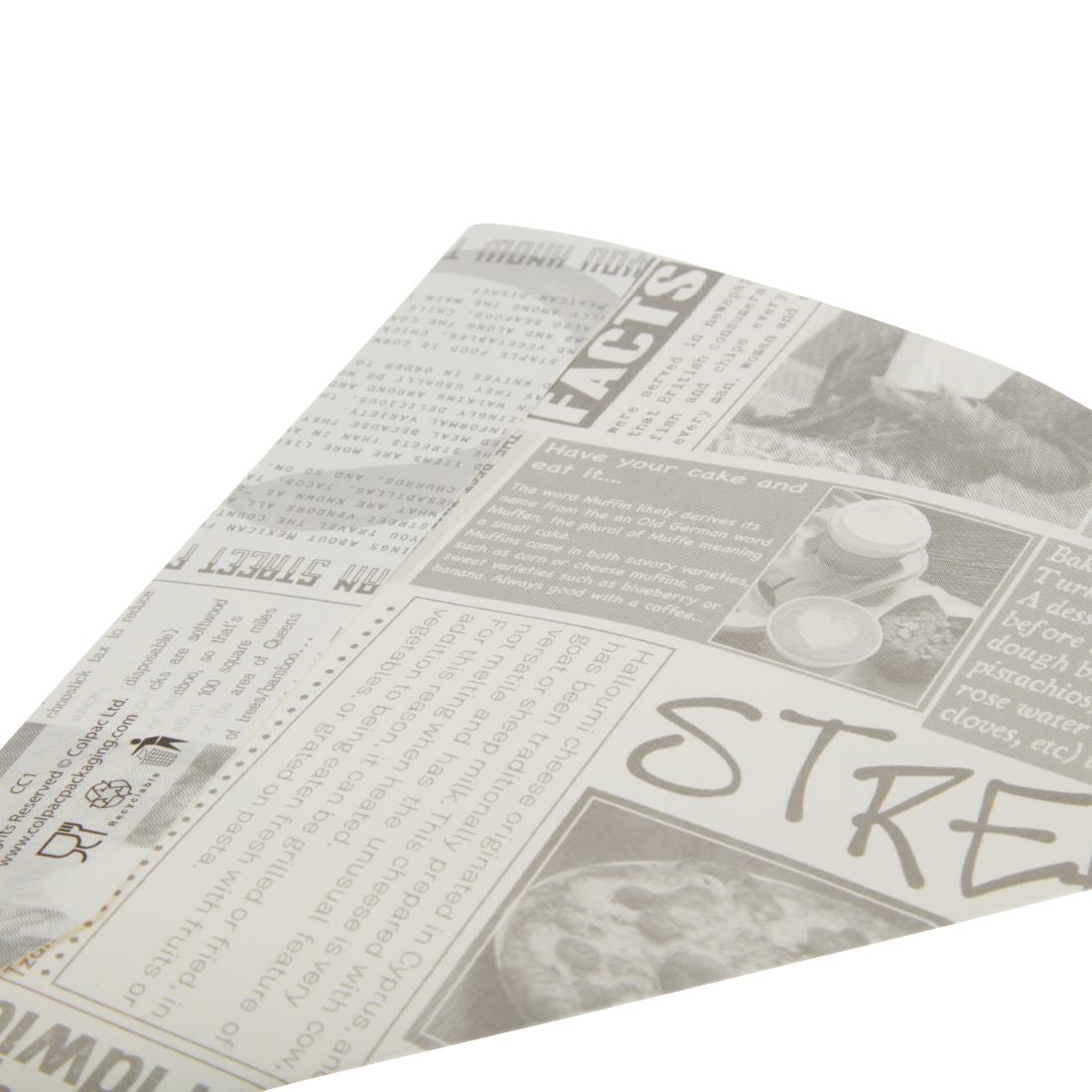 Disposable Newspaper Print Paper Chip Cones