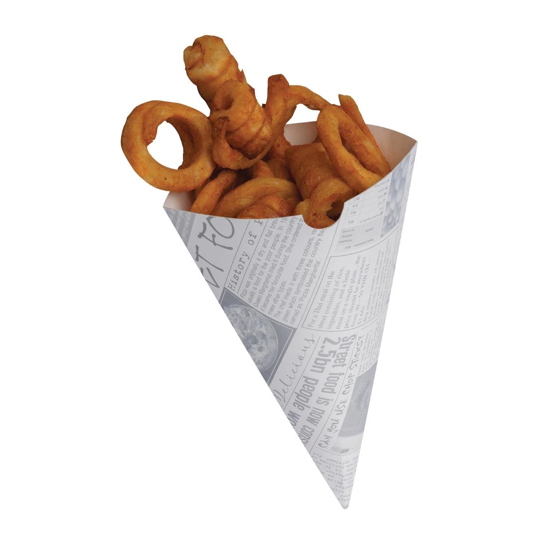 Disposable Newspaper Print Paper Chip Cones