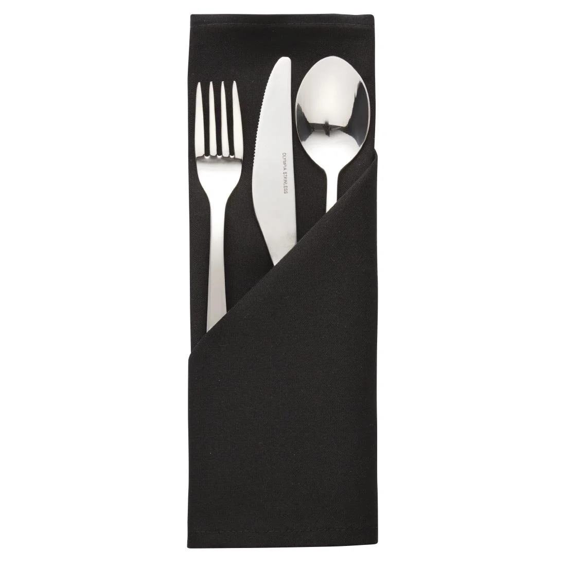 Occasions Polyester Napkins Black (10 Pack) - Image 1