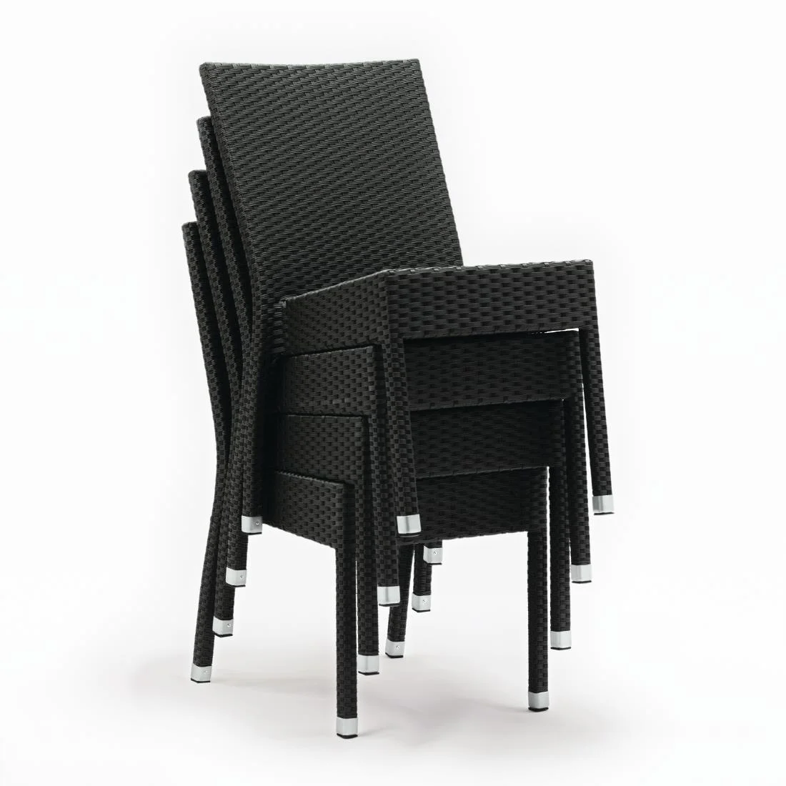 Bolero PE Wicker Side Chairs Charcoal (Pack of 4) - Image 5