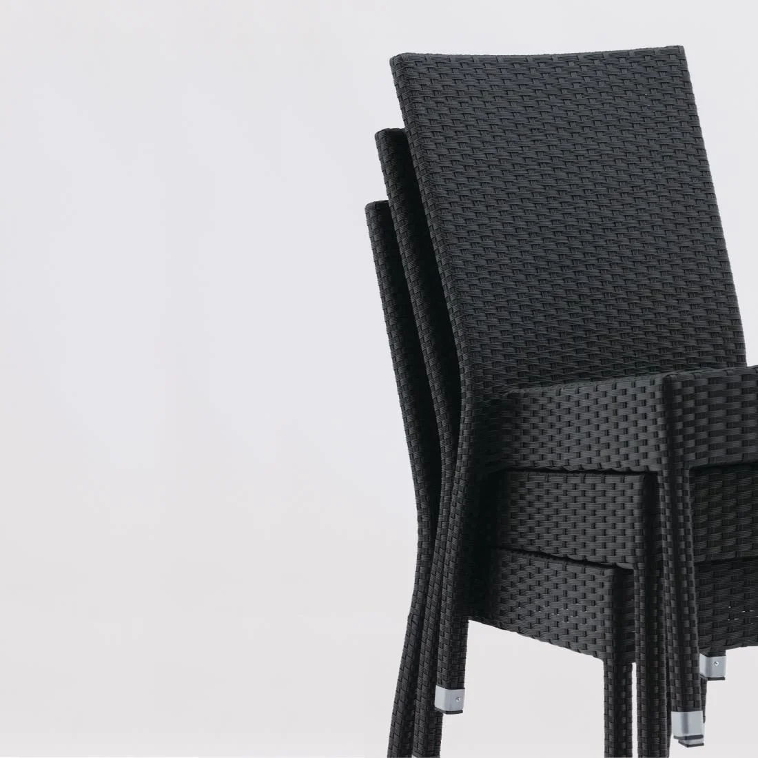Bolero PE Wicker Side Chairs Charcoal (Pack of 4) - Image 6