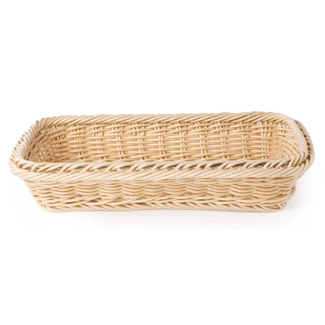 Polypropylene Natural Rattan Basket 1/3 GN - Image 2