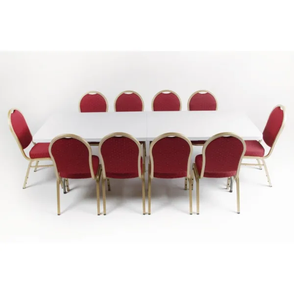 Bolero Centre Folding Table 8ft White