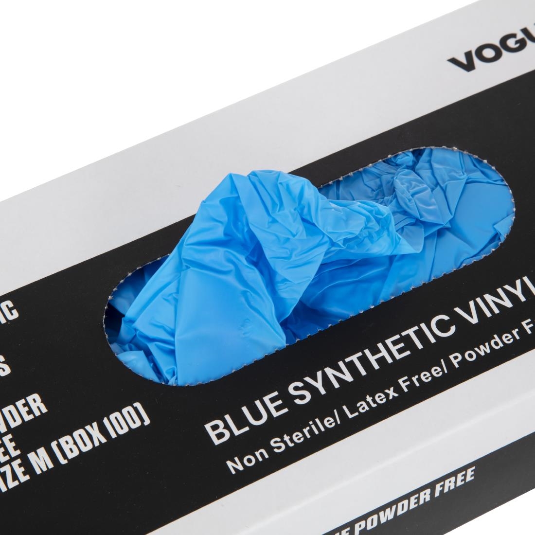 Vogue Vinyl Food Prep Gloves Blue Powder Free Medium