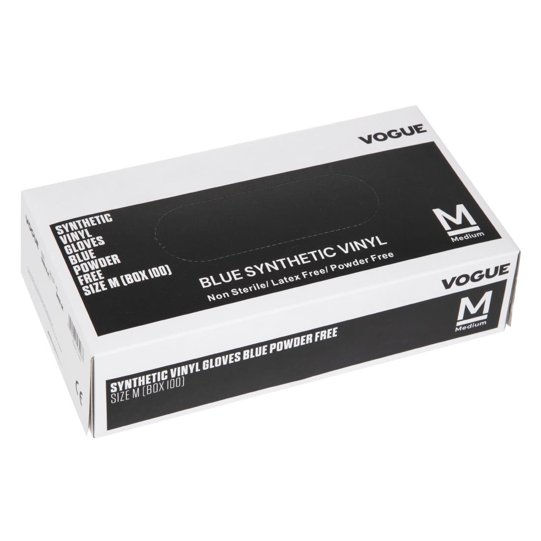 Vogue Vinyl Food Prep Gloves Blue Powder Free Medium