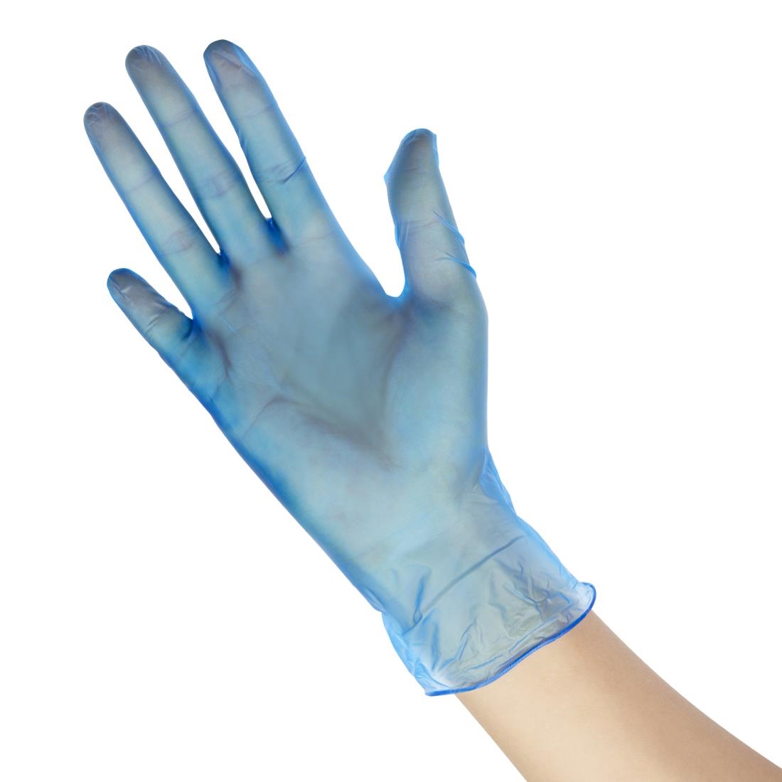Vogue Vinyl Food Prep Gloves Blue Powder Free Extra Large