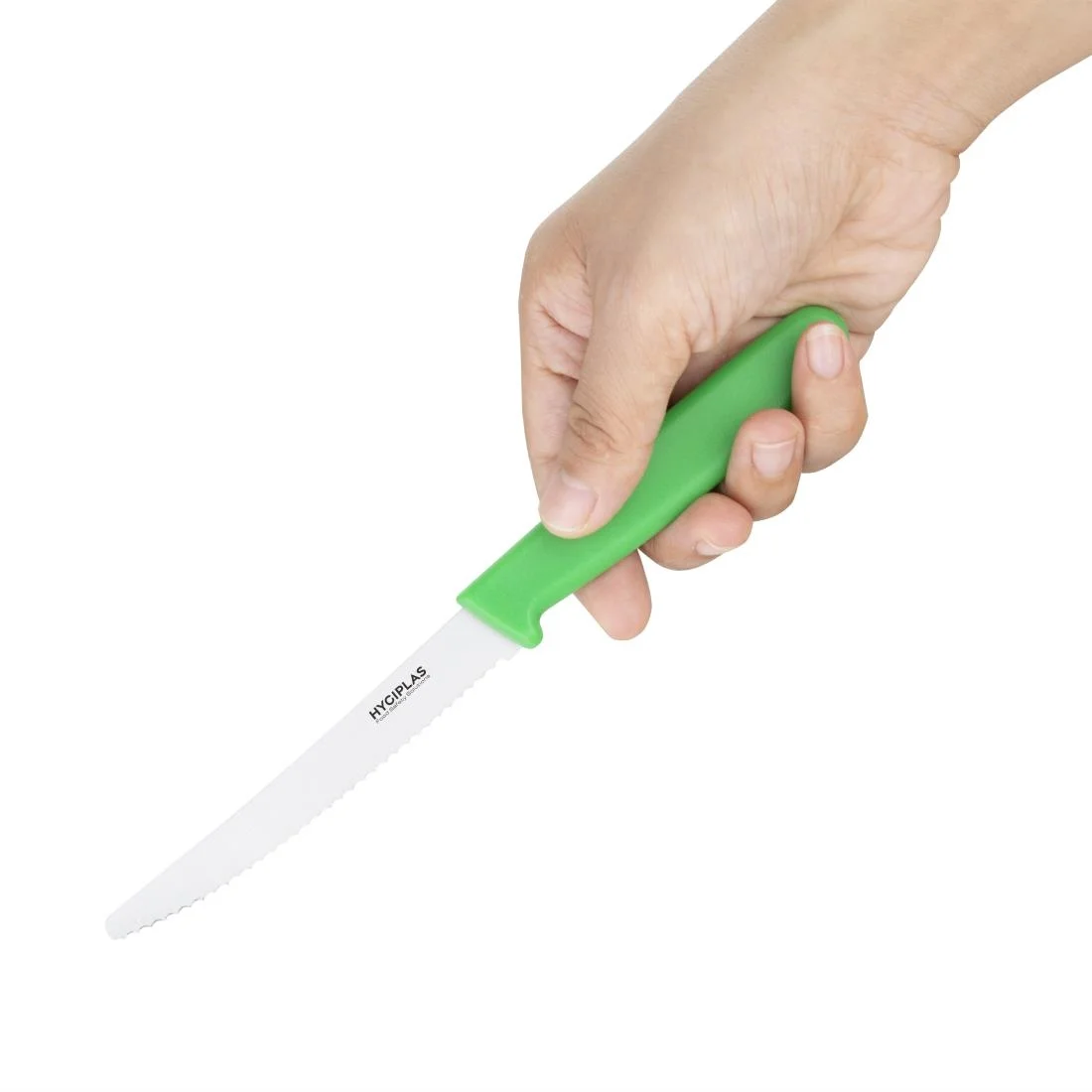 Hygiplas Serrated Tomato Knife Green 10cm - Image 2
