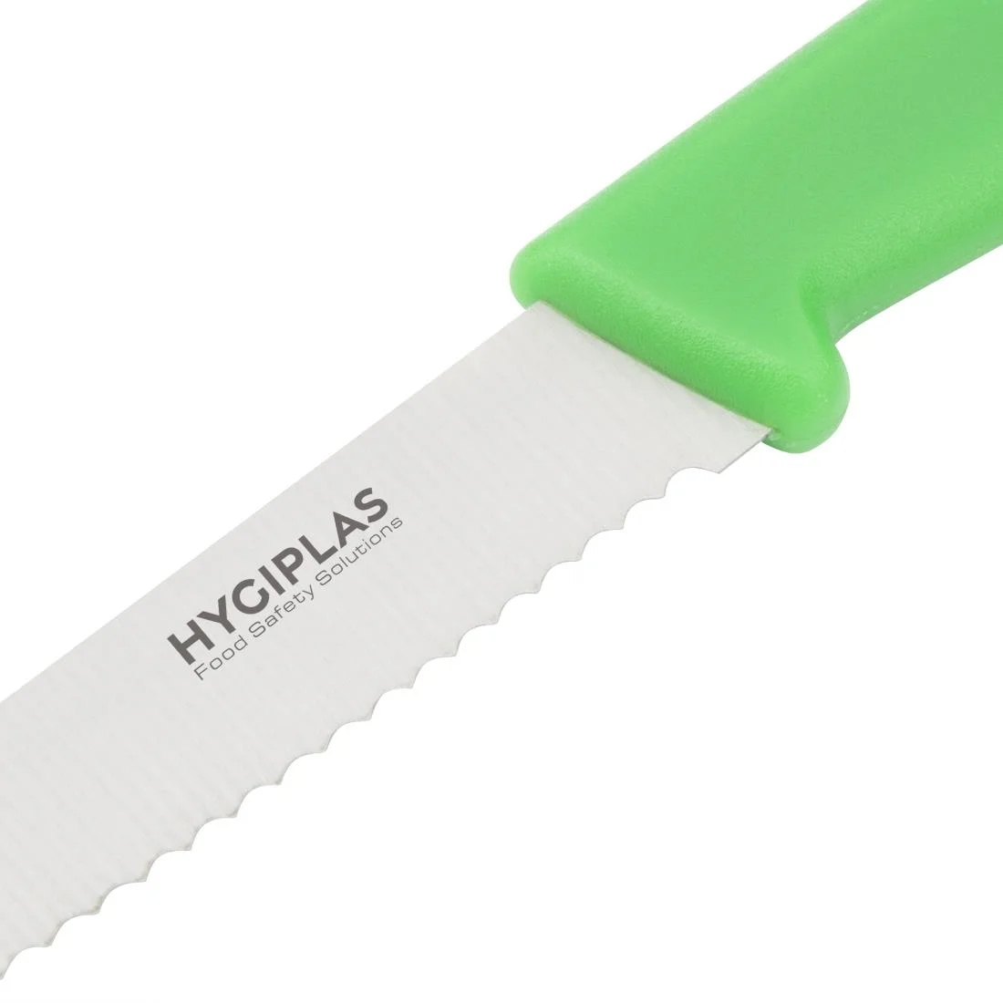 Hygiplas Serrated Tomato Knife Green 10cm - Image 3