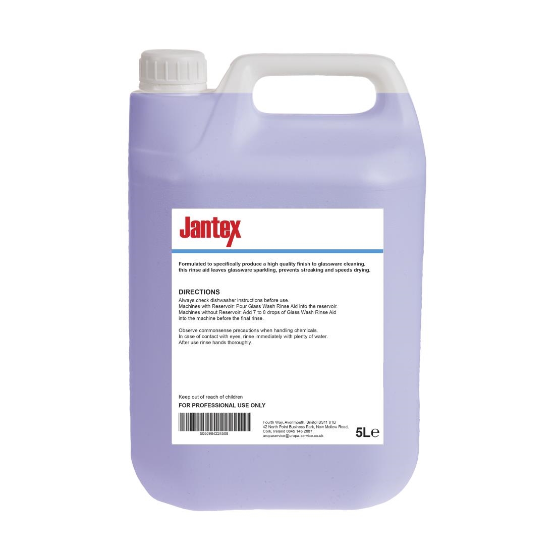 Jantex Glass Wash Rinse Aid 5 Litre