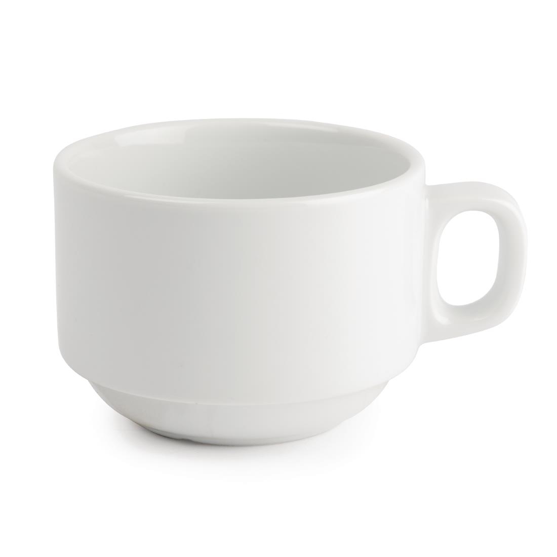 Royal Porcelain Classic White Stackable Tea Cups 200ml