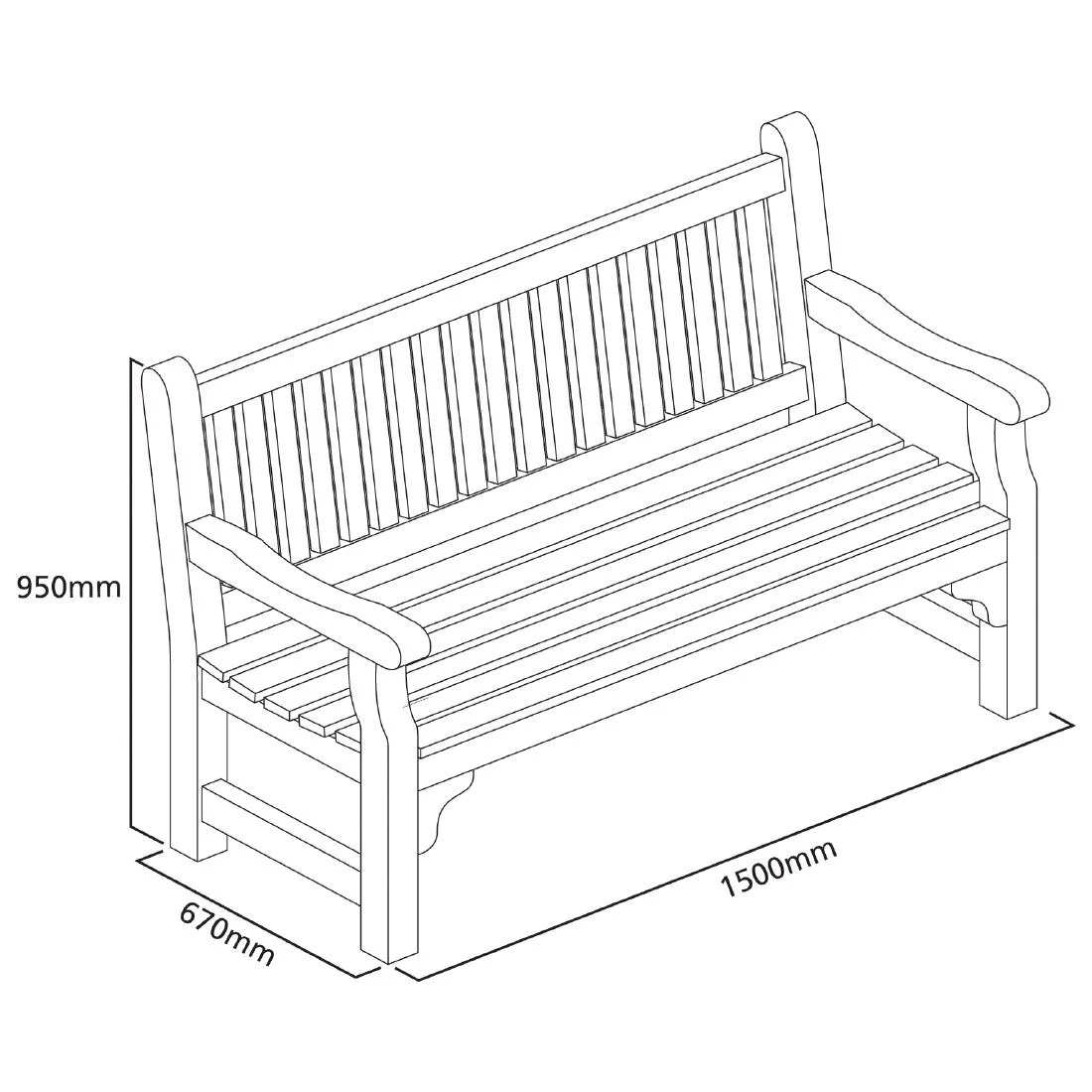 Softwood Garden Bench - Image 5
