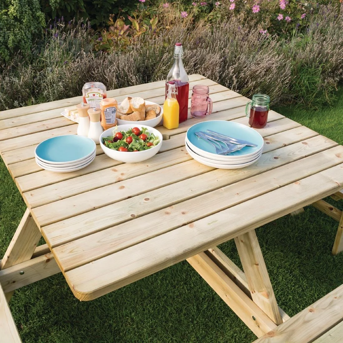 Rowlinson Square Wooden Picnic Table 6.5ft - Image 2