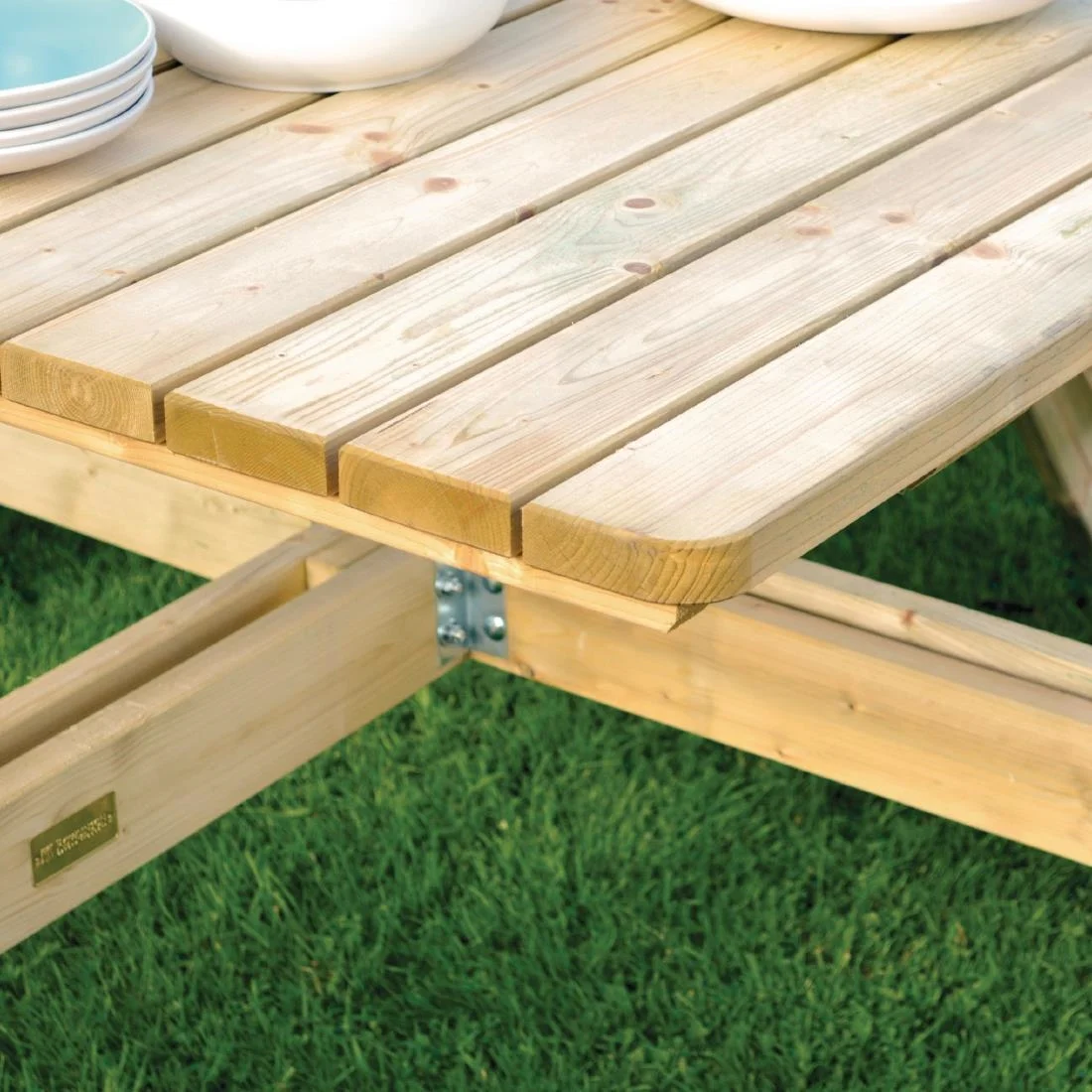Rowlinson Square Wooden Picnic Table 6.5ft - Image 4