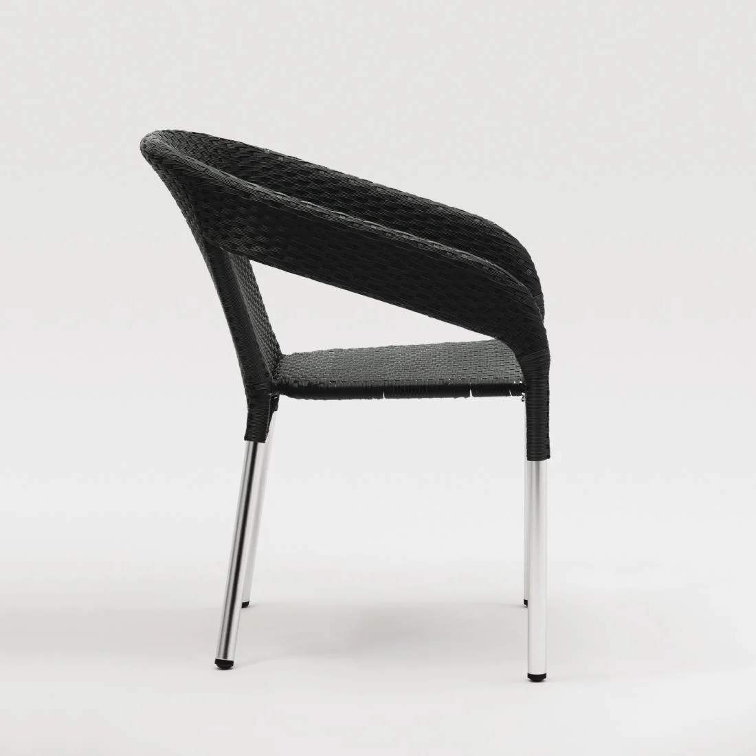 Bolero Wicker Wraparound Bistro Chairs Charcoal (Pack of 4) - Image 5