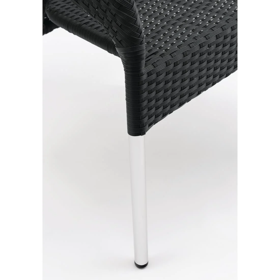 Bolero Wicker Wraparound Bistro Chairs Charcoal (Pack of 4) - Image 7