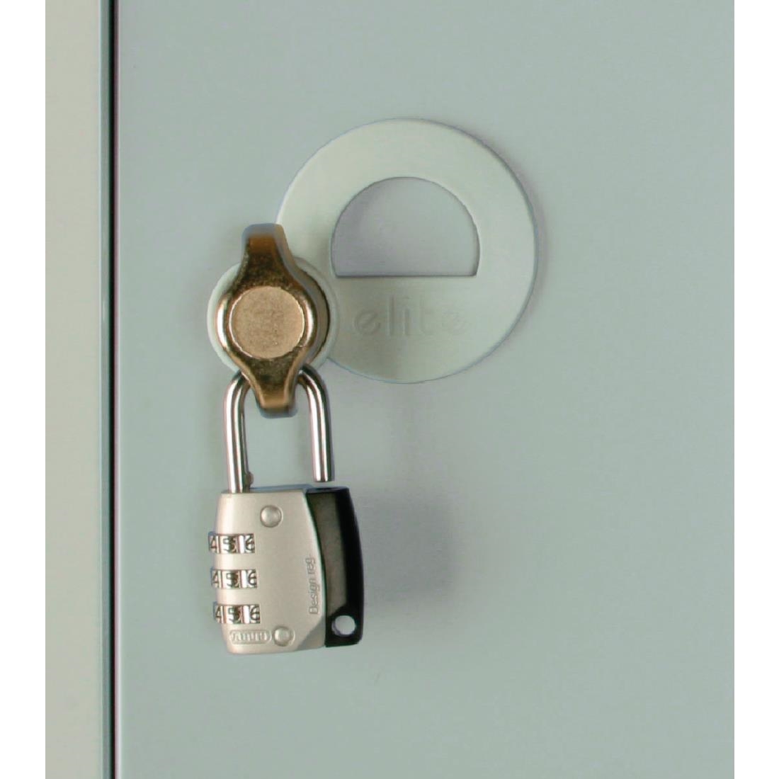 Elite Five Door Padlock Locker with Sloping Top Grey