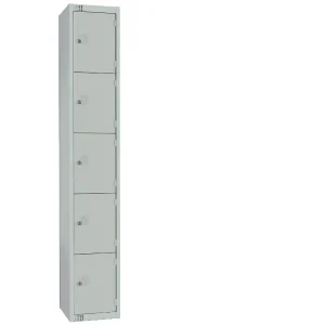Elite Five Door Manual Combination Locker Locker Grey with Sloping Top