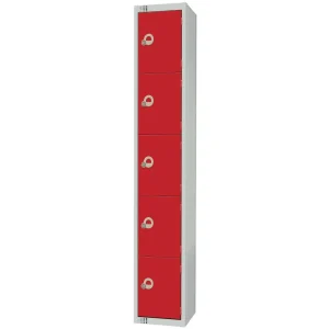 Elite Five Door Camlock Locker Red