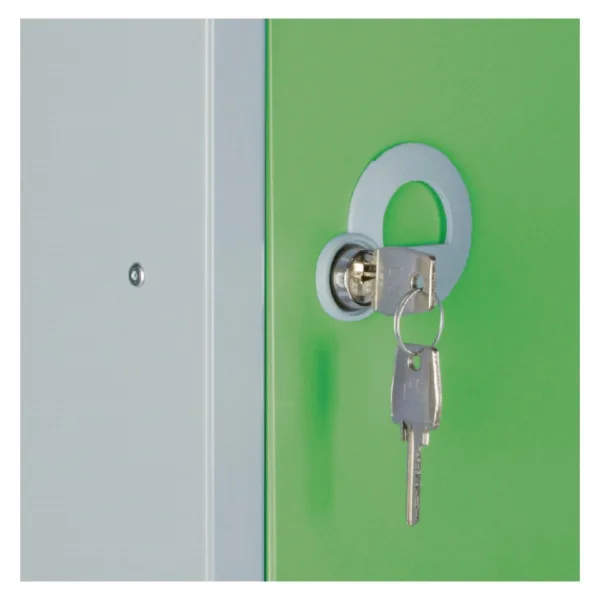 Elite Five Door Camlock Locker with Sloping Top Green