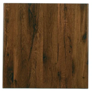 Werzalit Pre-drilled Square Table Top Antique Oak 800mm