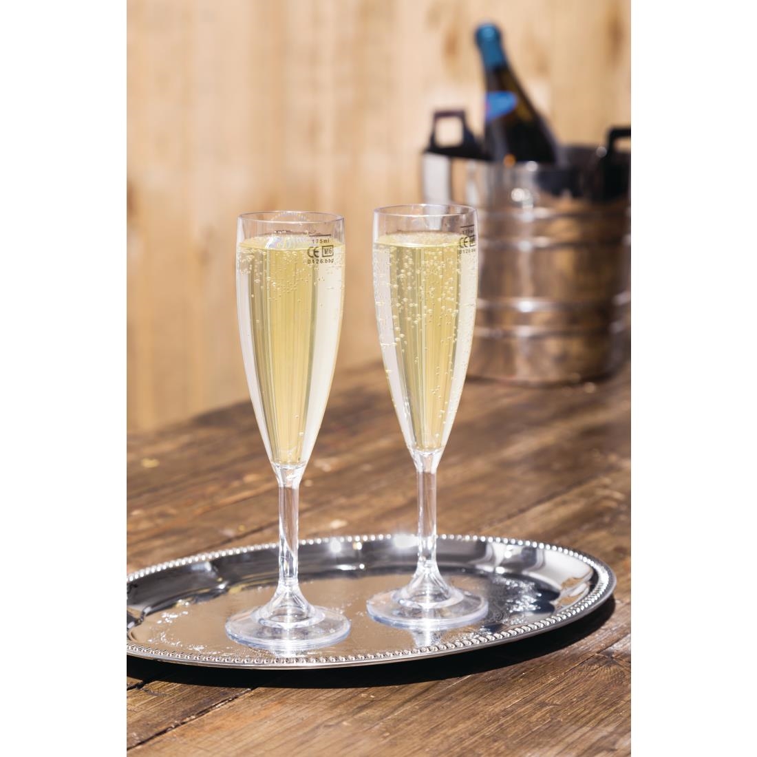 BBP Polycarbonate Champagne Flutes 200ml CE Marked at 175ml