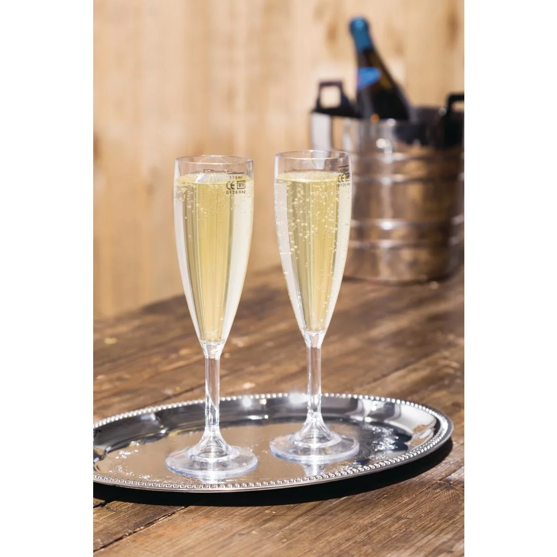 BBP Polycarbonate Champagne Flutes 200ml CE Marked at 175ml - Image 2