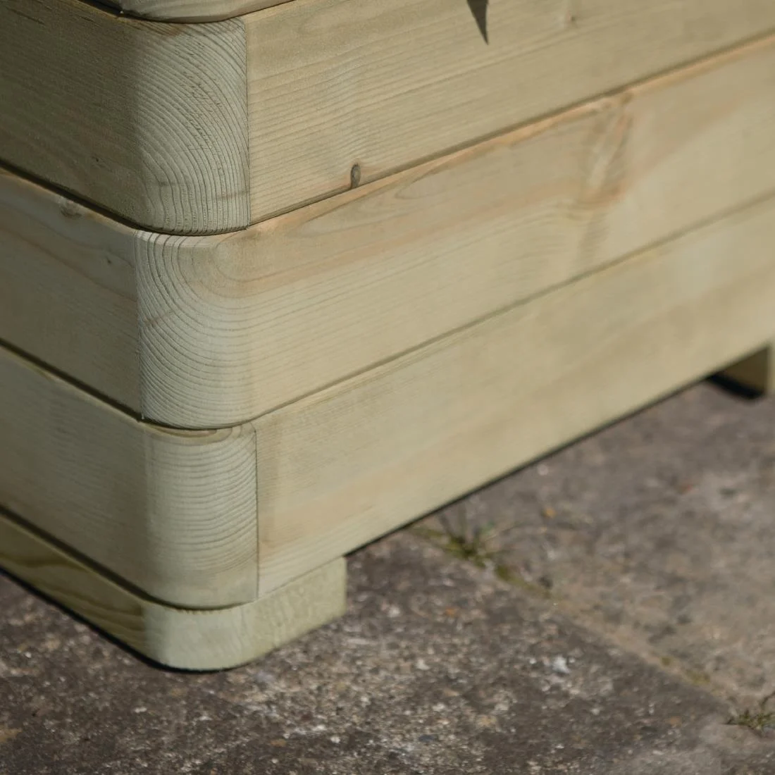 Rowlinson Marberry Layer Square Wooden Planter 50cm - Image 2