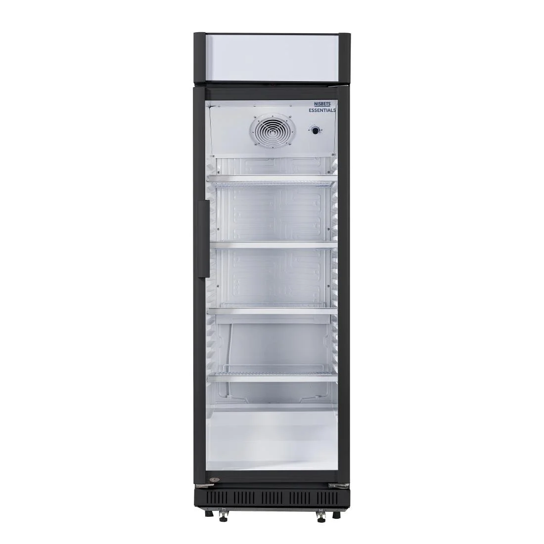 Nisbets Essentials Upright Display Cooler Black with Light Box - 354Ltr - Image 3