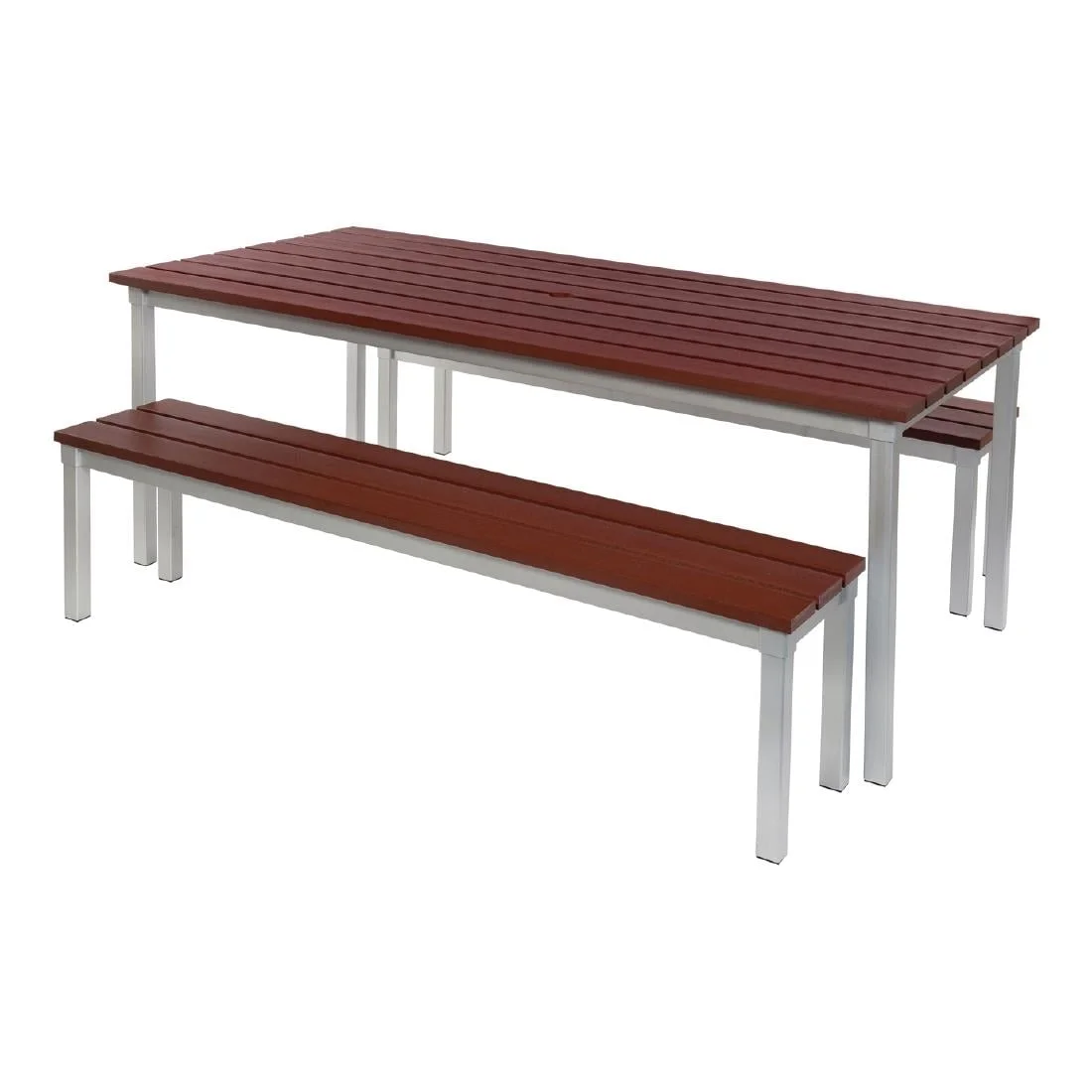 Enviro Outdoor Walnut Effect Faux Wood Bench 5ft - Image 5