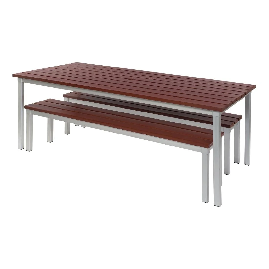 Enviro Outdoor Walnut Effect Faux Wood Bench 5ft - Image 2