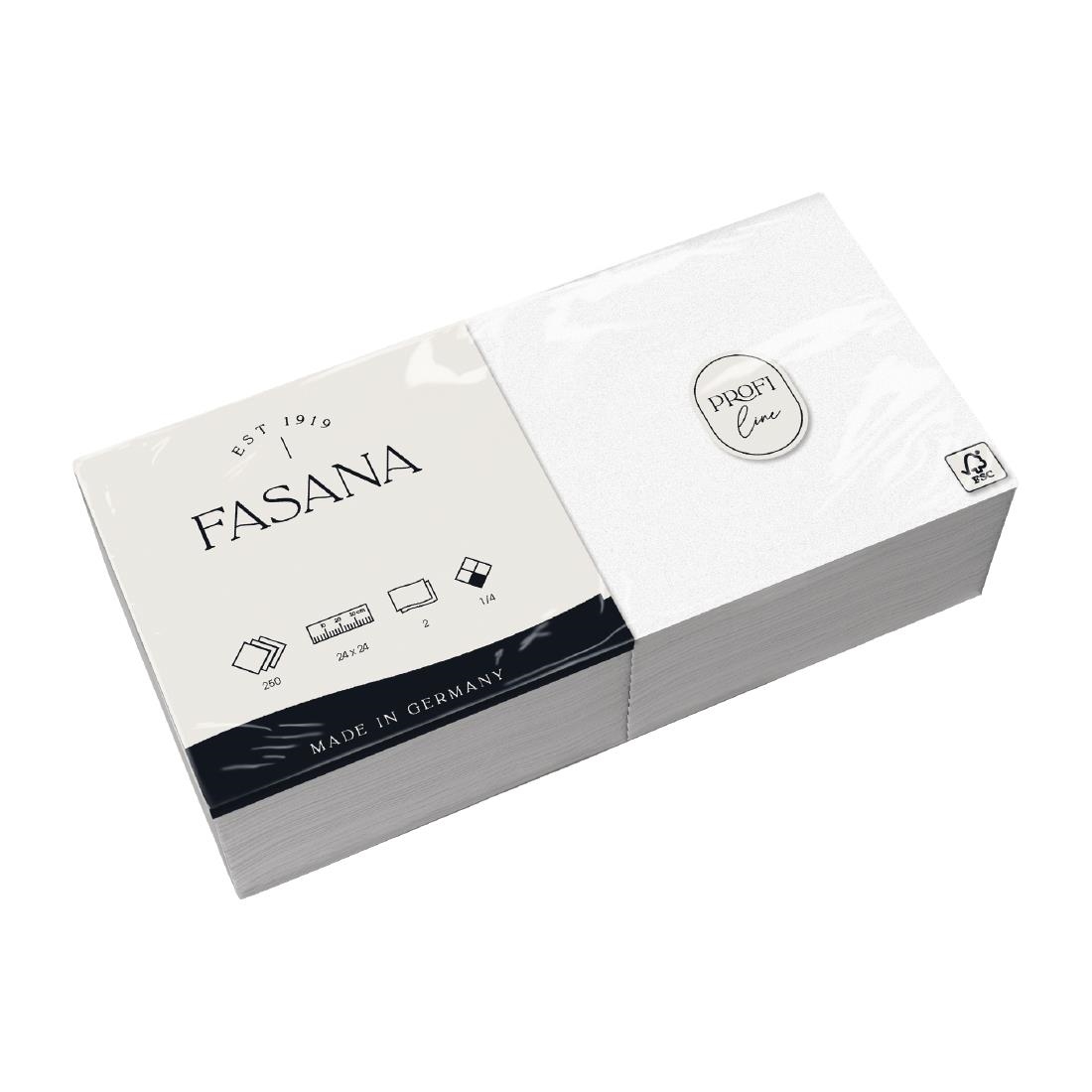 Fasana Cocktail Napkins White 250mm