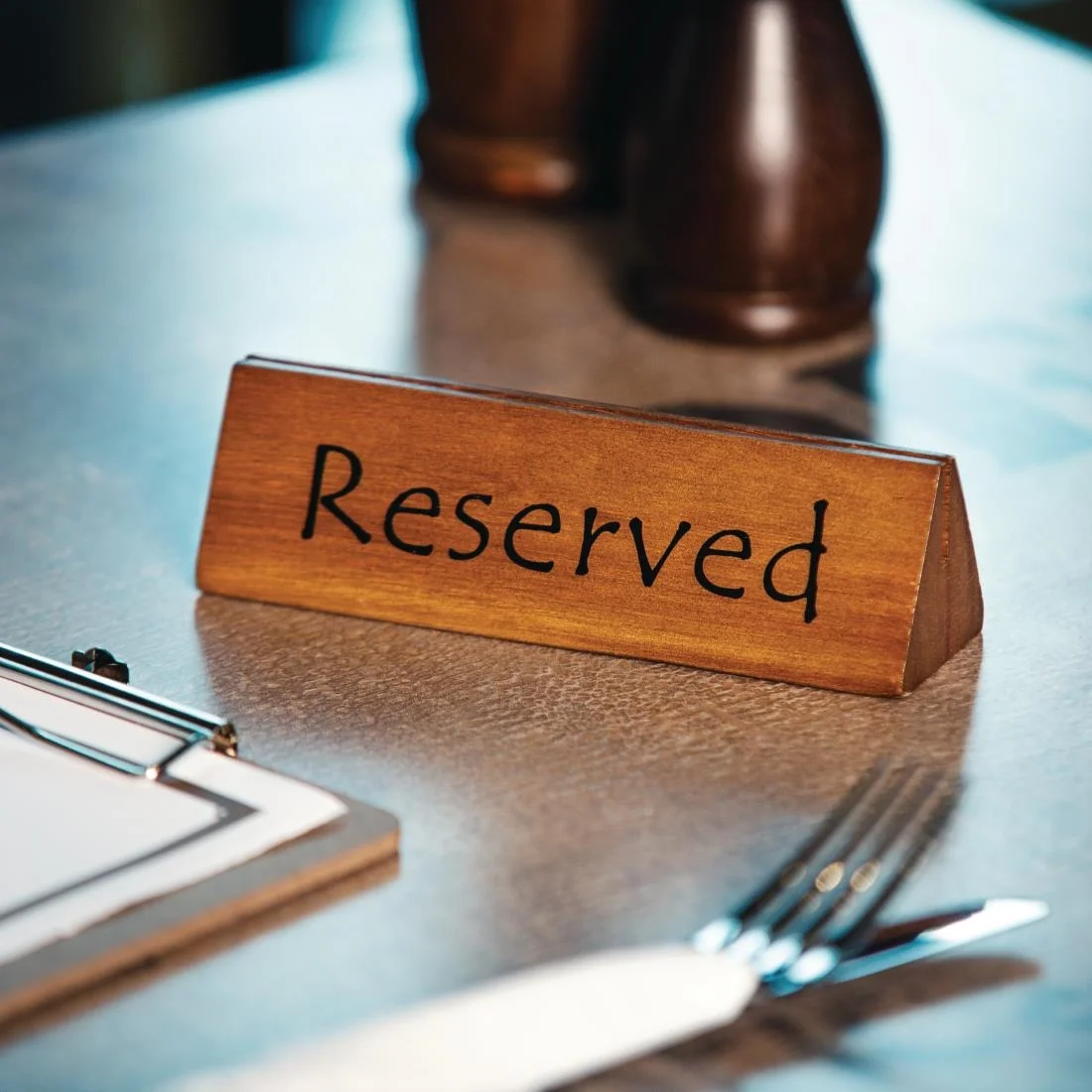 Olympia Acacia Menu Holder and Reserved Sign - Image 2