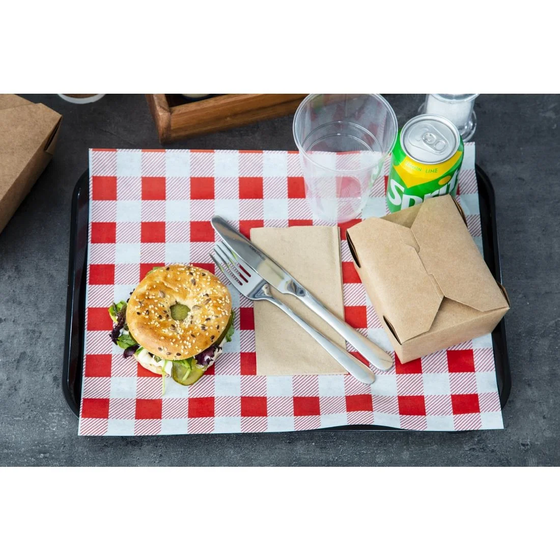 Greaseproof Paper Sheets Red Gingham 310 x 380mm (Pack of 200) - Image 5