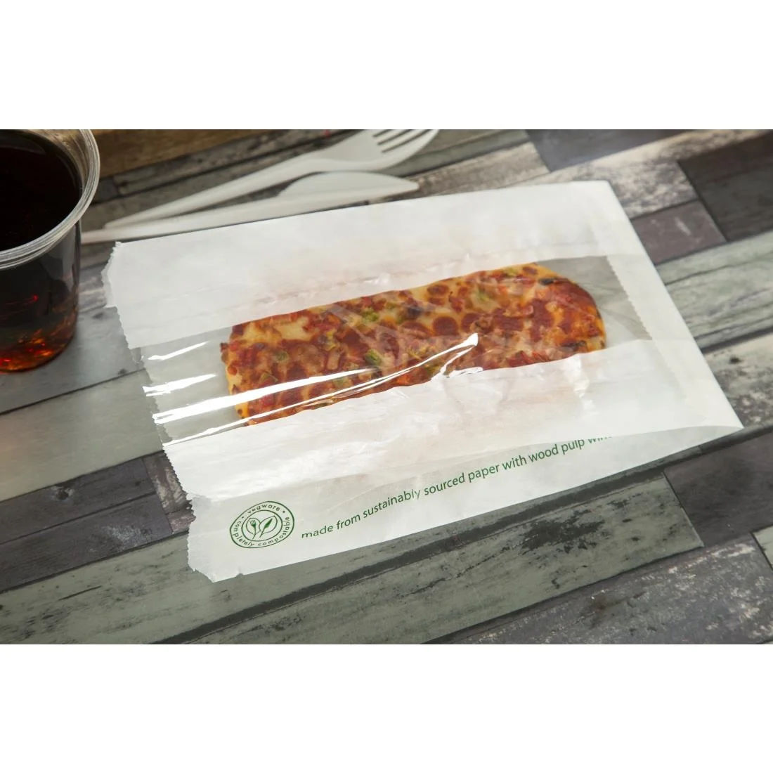 Vegware Compostable Glassine Hot Food Bags With NatureFlex Window - Image 6