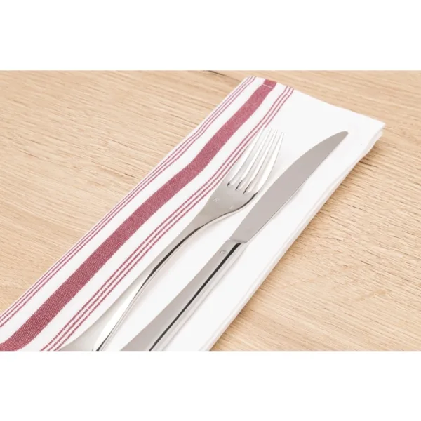 Bistro Table Napkins Burgundy Stripe