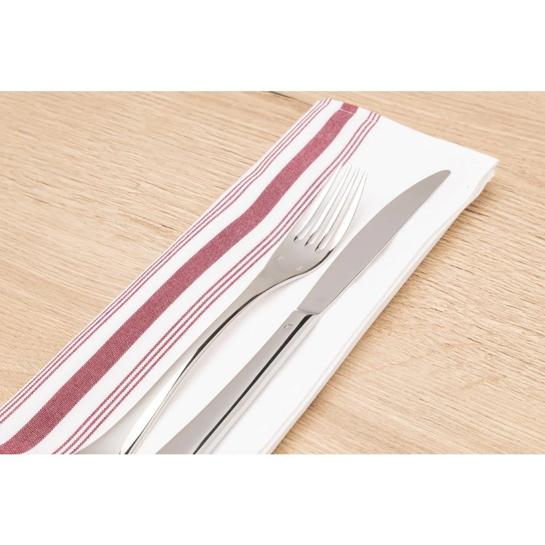 Bistro Table Napkins Burgundy Stripe - Image 2