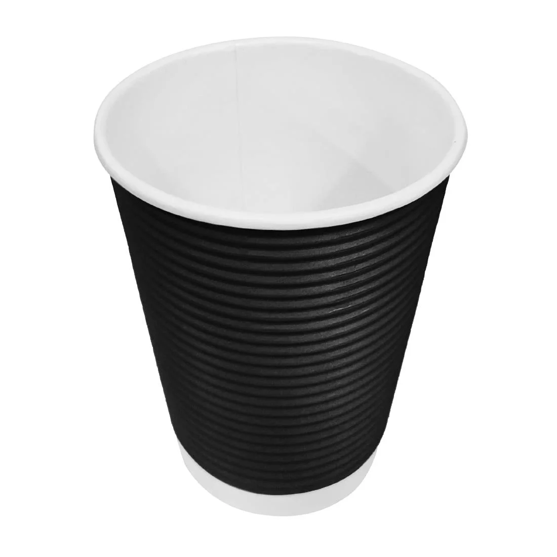 Fiesta Recyclable Coffee Cups Ripple Wall Black 340ml / 12oz (Pack of 25) - Image 2