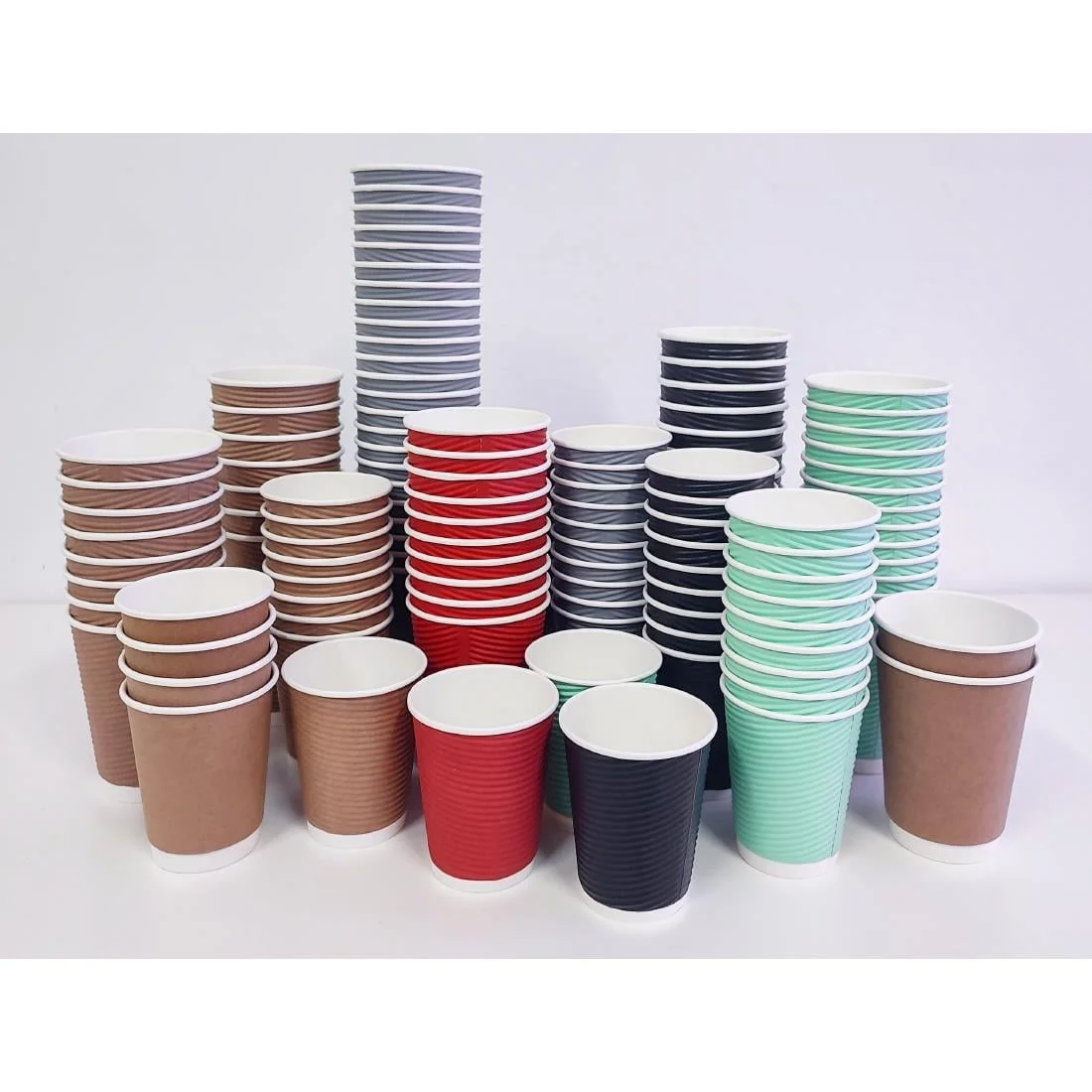 Fiesta Recyclable Ripple Wall Takeaway Coffee Cups Black 455ml / 16oz (Pack of 25) - Image 3