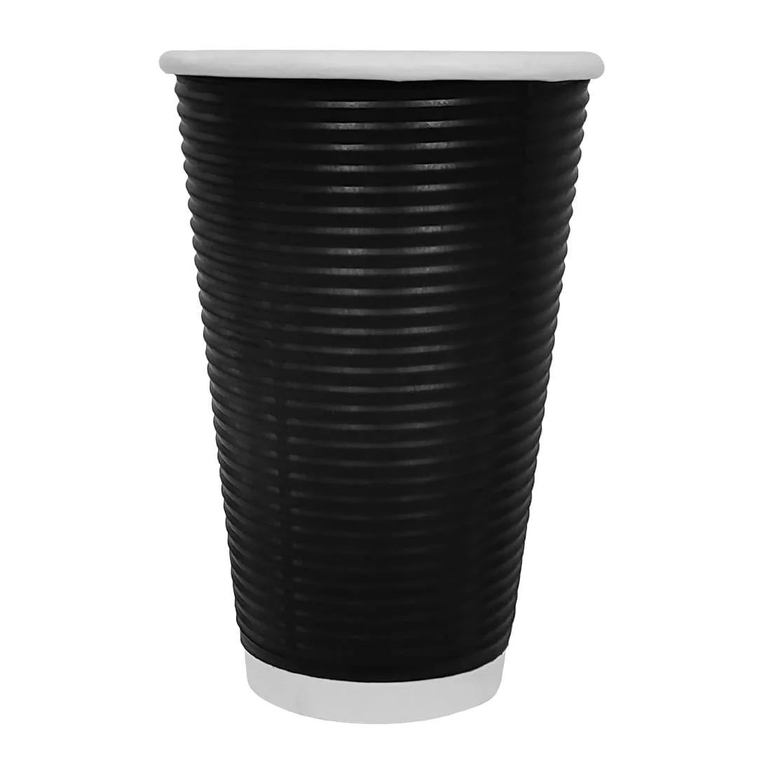 Fiesta Recyclable Ripple Wall Takeaway Coffee Cups Black 455ml / 16oz (Pack of 500)