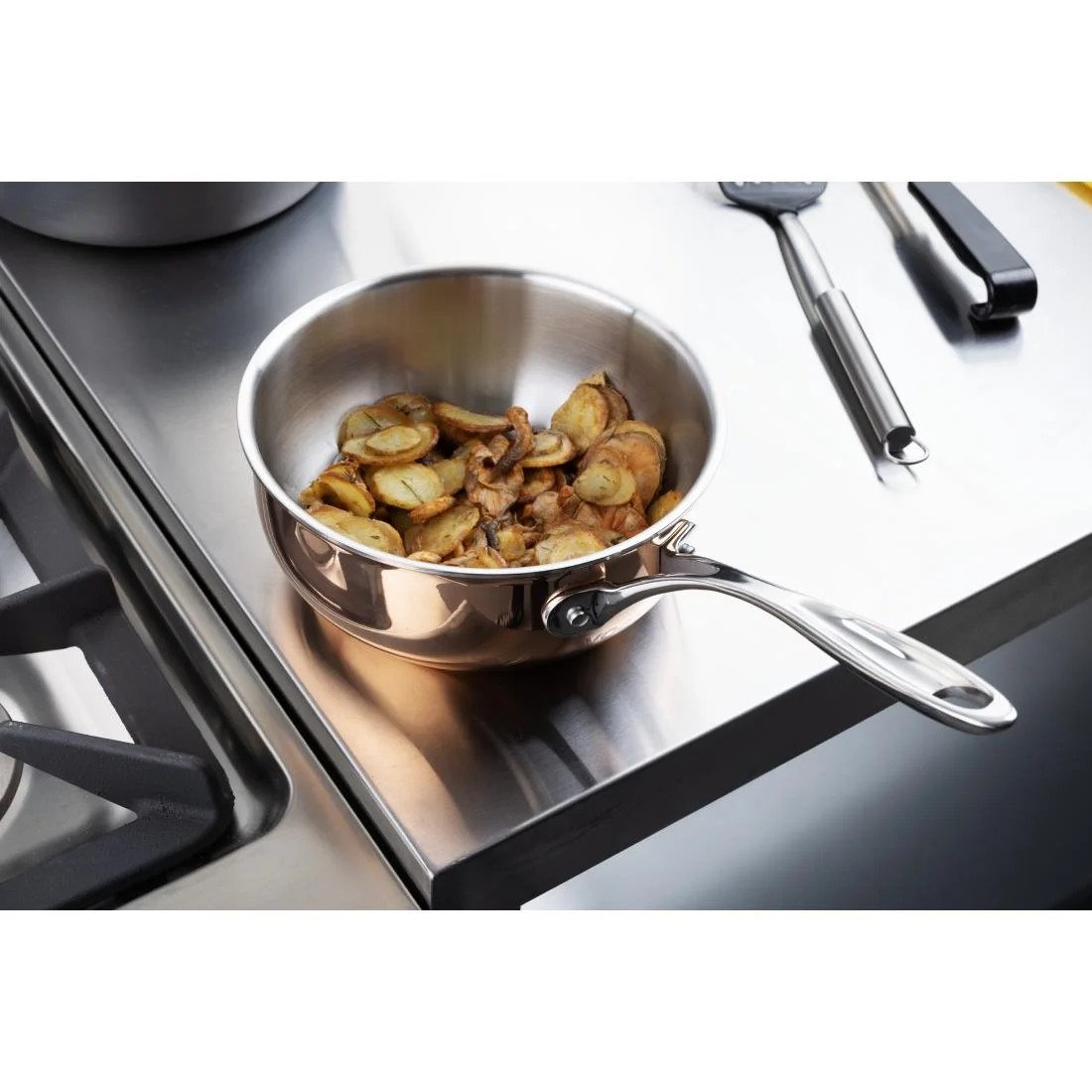Vogue Tri Wall Copper Flared Saute Pan 200mm - Image 6