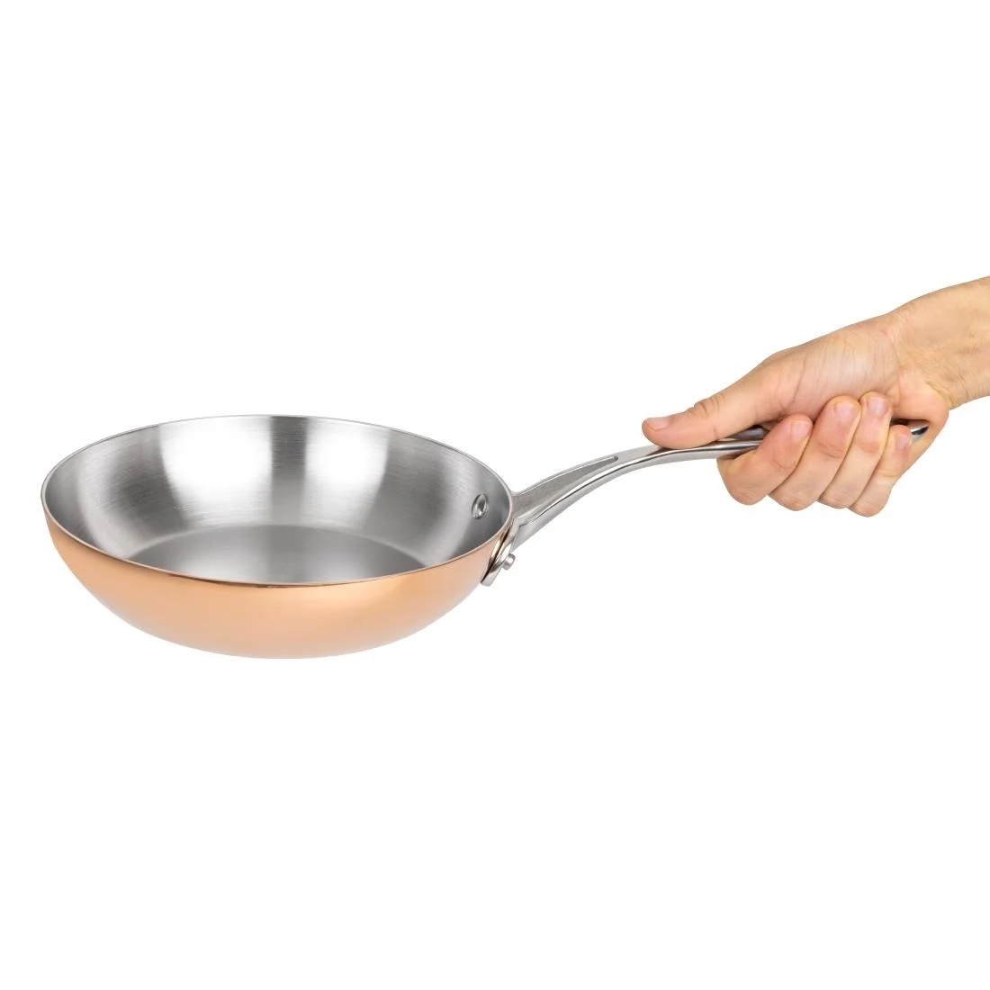Vogue Tri Wall Copper Frying Pan 200mm - Image 7