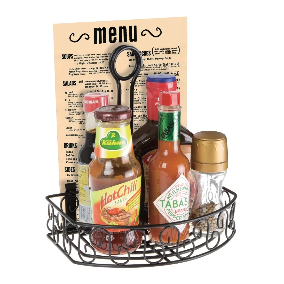 Olympia Wire Condiment Holder With Menu Clip - Image 3