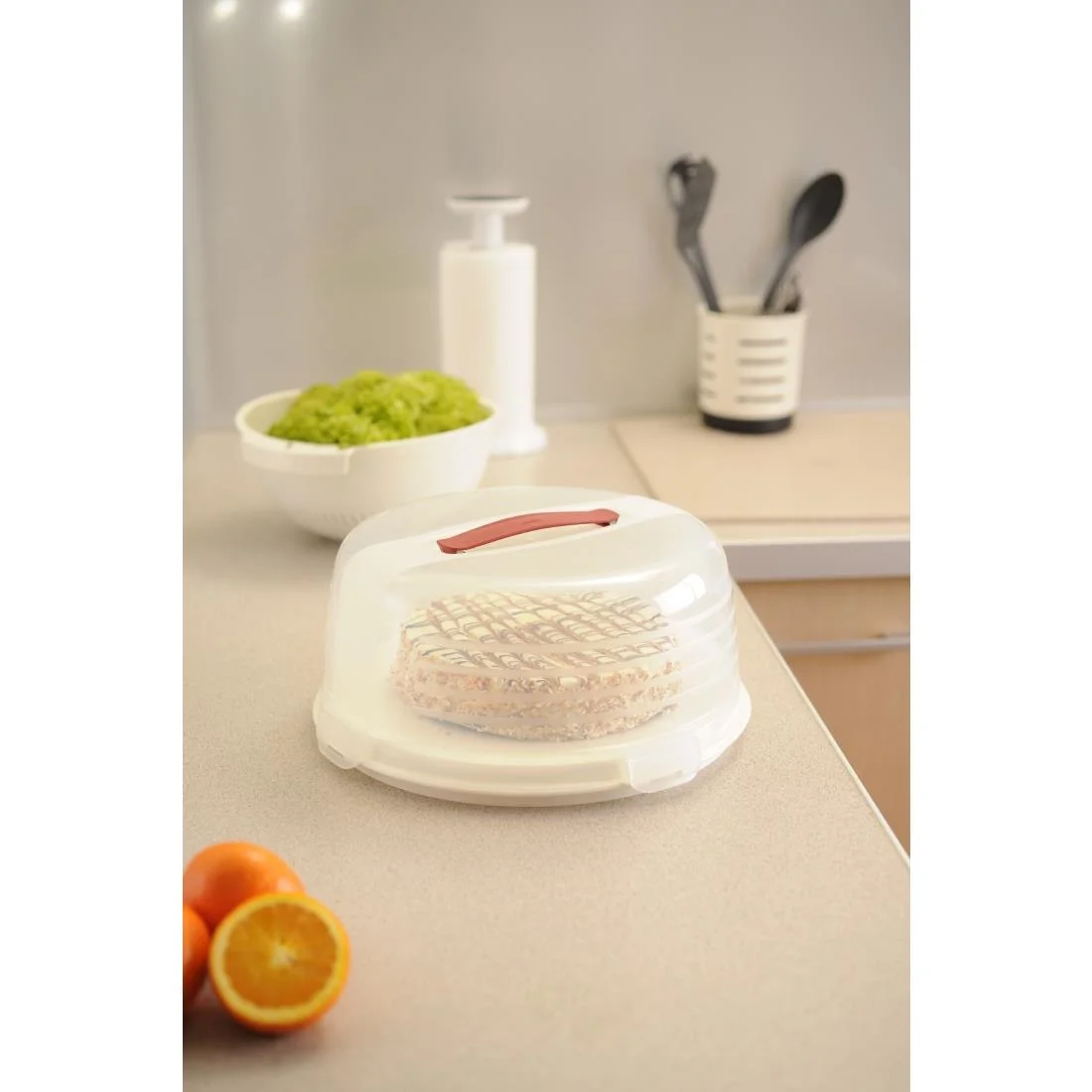 Curver Round Cake Box White 350mm - Image 4