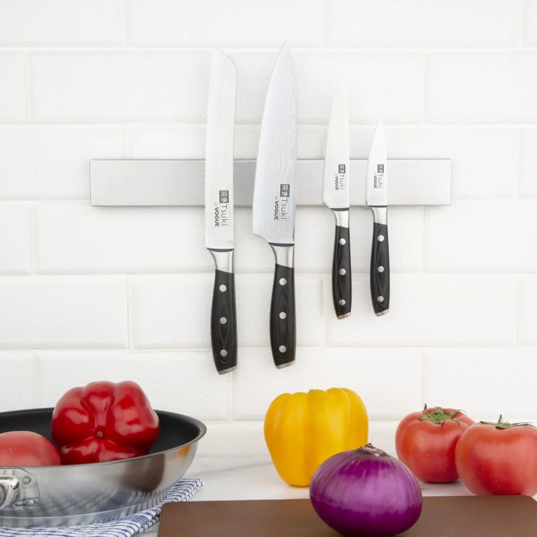 Vogue Stainless Steel Magnetic Knife Rack 460mm - Image 4