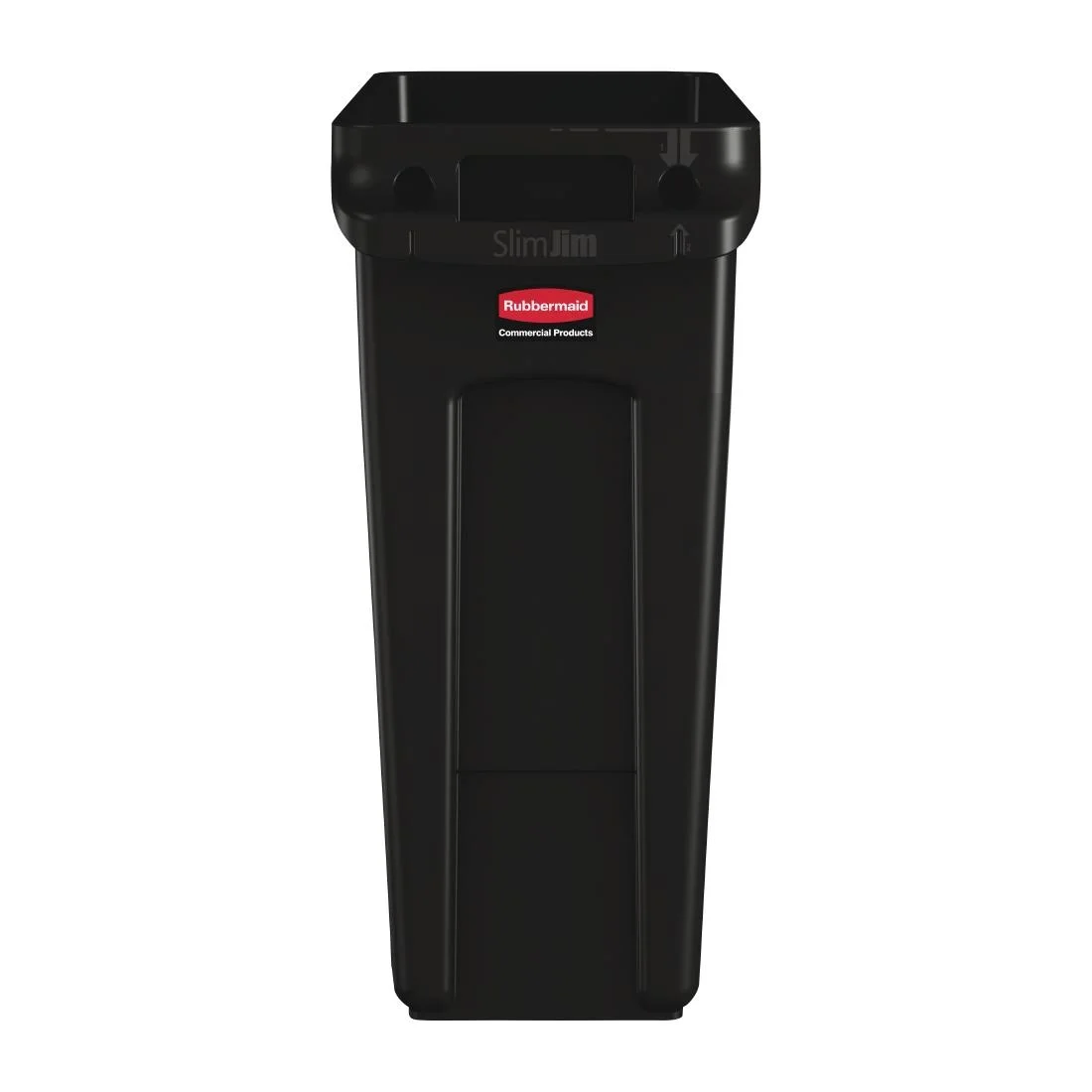 Rubbermaid Slim Jim Container with Venting Channels Black 60Ltr - Image 2