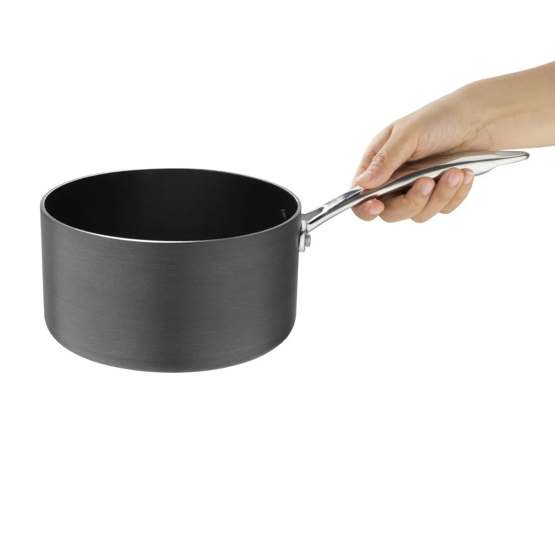 Vogue Annodised Aluminium Non Stick Sauce Pan 180mm - Image 2
