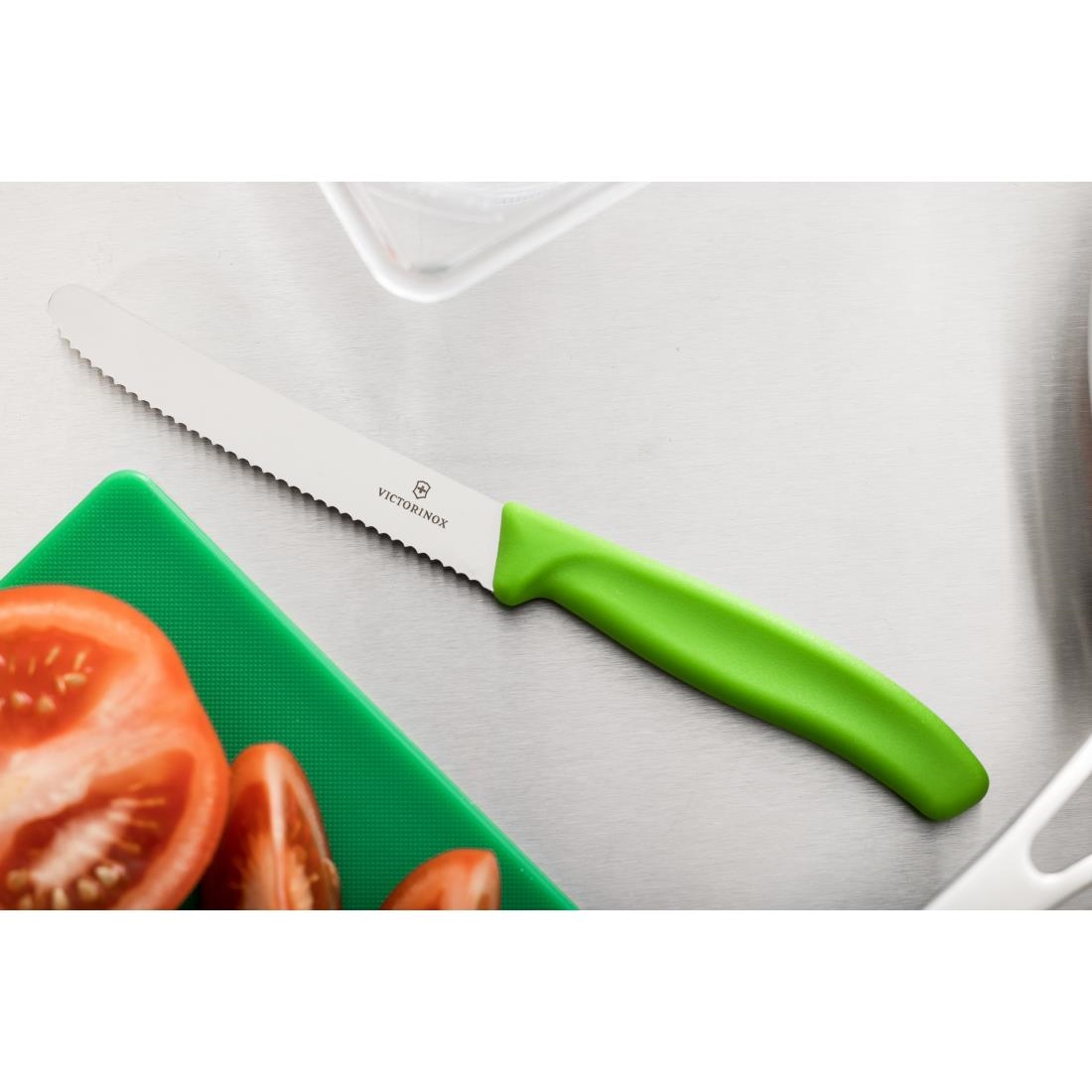 Victorinox Tomato Knife Serrated Green 11cm