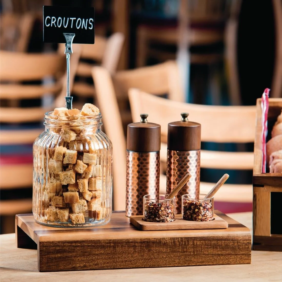 Olympia Copper Wood Salt and Pepper Mill Set - Image 2