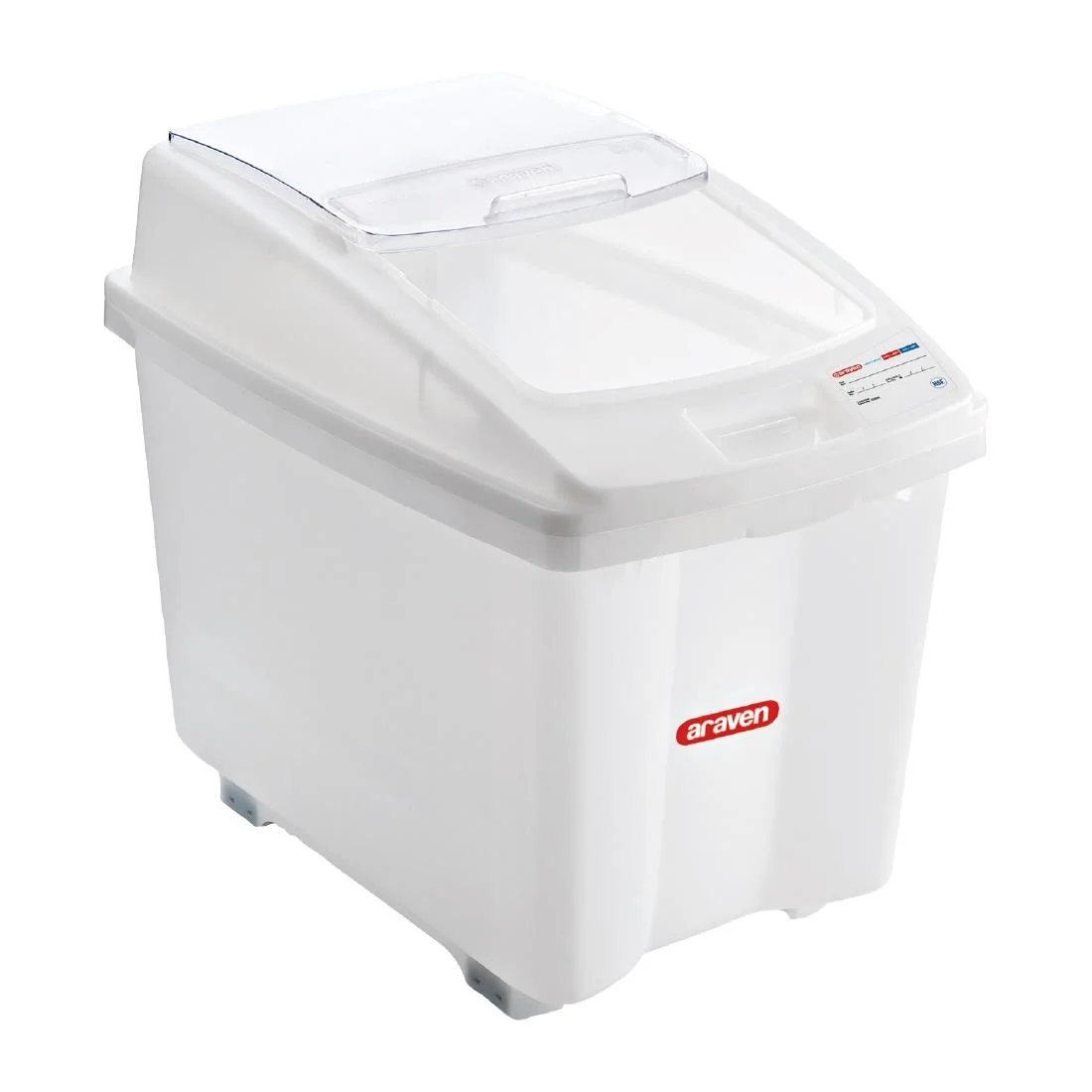 Araven Transparent Mobile Ingredient Bin 100Ltr - Image 2