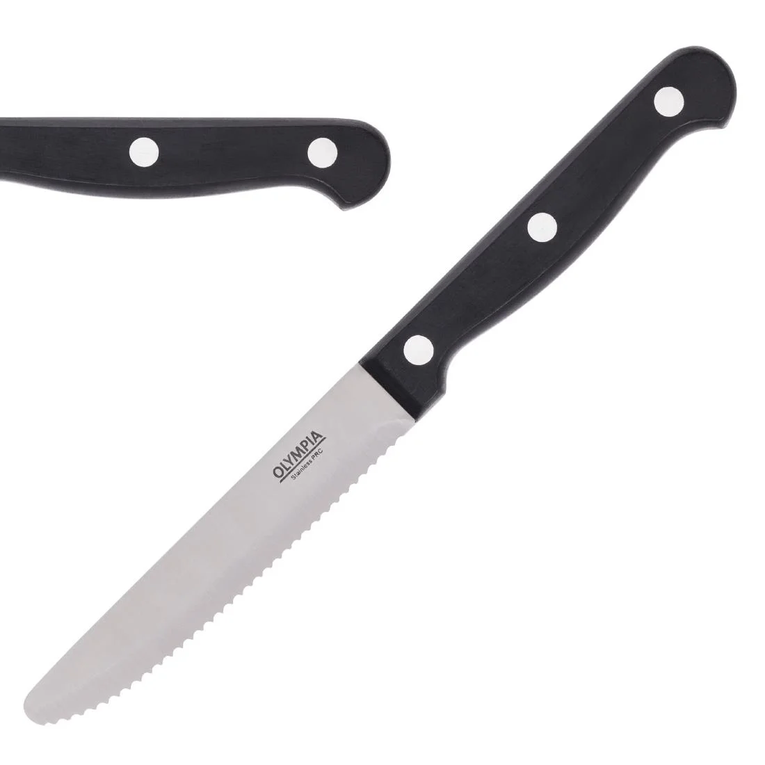 Olympia Rounded Steak Knife Black (12 Pack)